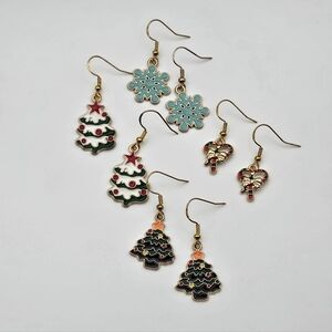 .925 Festive Holiday Earrings Set Of 4